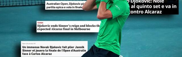 Ovako svetski mediji pišu o pobedi Novaka protiv Sinera: "Nole je večan, a Siner čovek, Legenda, Veličanstven"