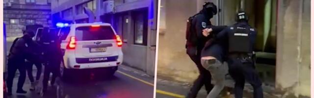 POGLEDAJTE KAKO JE PRIVEDEN OSUMNJIČENI ZA PALJENJE "BRABUSA" BAKA PRASETA: Sumnja se da je pokušao da ga "reketira", pa mu zapalio auto od pola miliona evra