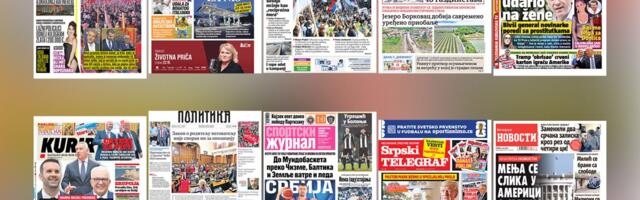 NASLOVNE STRANE SUTRAŠNJIH NOVINA: Prelistavanje štampe za utorak, 7. jul 2026. godine