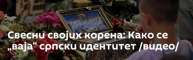 Свесни својих корена: Како се „ваја“ српски идентитет /видео/