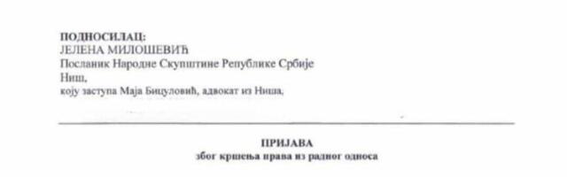 Jelena Milošević poslanica SSP iz Niša traži da se ispita rad kol centra u SC Čair. Podneta i prijava Inspekciji rada NUO