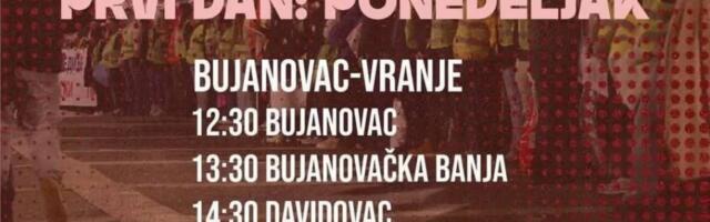 Mladi s juga pozivaju građane da im pruže podršku i da dočekaju student koji od sutra pešače do Niša