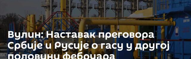 Вулин: Наставак преговора Србије и Русије о гасу у другој половини фебруара