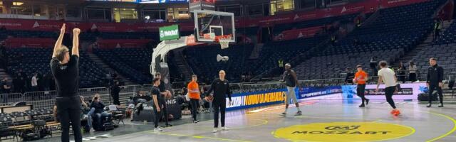 Košarkaši Partizana izašli na zagrevanje pred Panatinaikos