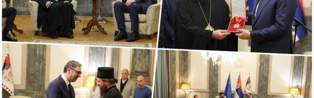 UŽIVO VUČIĆ SE SASTAO SA EPISKOPOM SERGIJEM: Predsedniku Srbije biće uručen orden za dobročinstvo i veliku ljubav prema eparhiji bihaćko-petrovačkoj