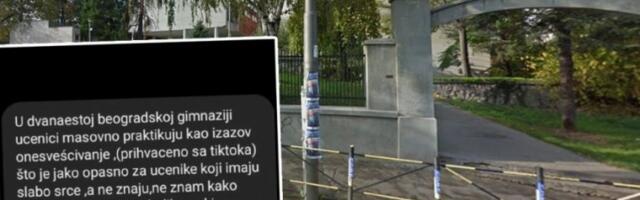 NOVI TIKTOK IZAZOV U XII BEOGRADSKOJ GIMNAZIJI: Mladi se namerno onesvešćuju