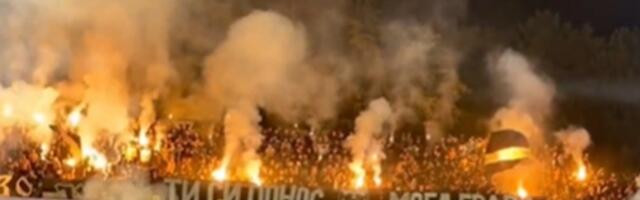 Grobari "zapalili" stadion u Pančevu: Reagovali i vatrogasci! (VIDEO)