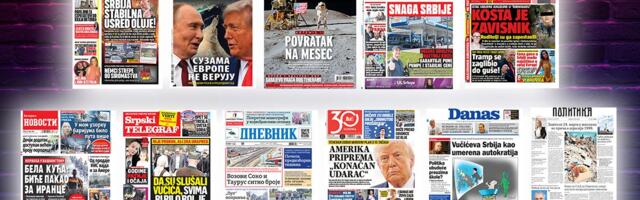 NASLOVNE STRANE SUTRAŠNJIH NOVINA: Prelistavanje štampe za petak, 27. mart 2026. godine