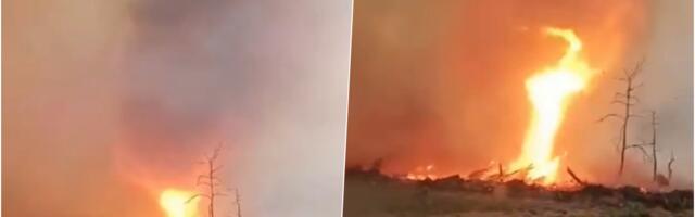 VATRENI TORNADO DIVLJA OKO ČERNOBILJA! Dramatičan snimak iz Ukrajine, ruski napadi izazvali pakao: Plamena neman guta sve pred sobom u zoni isključenja (VIDEO)