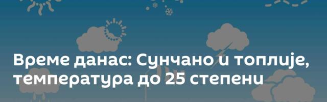 Време данас: Сунчано и топлије, температура до 25 степени