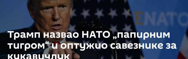 Трамп назвао НАТО „папирним тигром“ и оптужио савезнике за кукавичлук