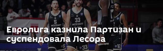 Евролига казнила Партизан и суспендовала Лесора