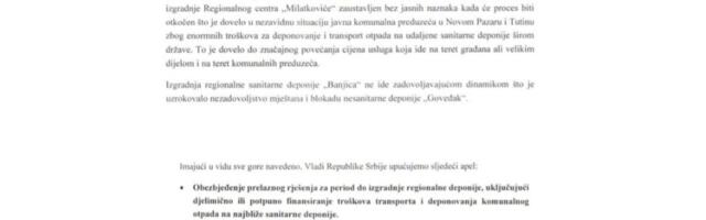 Biševac pokrenuo zajednički apel: Vlada Srbije hitno da stane na kraj krizi otpada