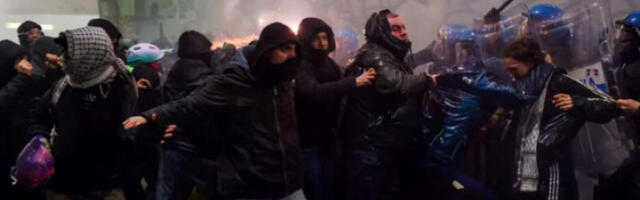 Бакље, петарде и водени топови на улицама Милана