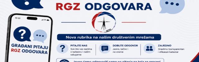Za pitanja koja se odnose na nepokretnosti, katastar i upis prava pokrenuta rubrika “Građanin pita, RGZ odgovara”