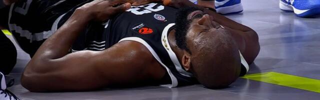 Arena je stala zbog Džekirija! Jeziv pad košarkaša Partizana, svi su odmah pomislili na najgore /VIDEO/