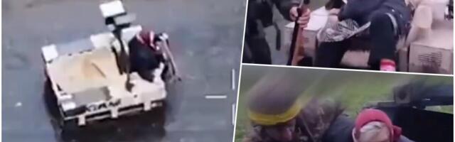 ŠOK SNIMAK! "BAKO, SEDI" Pogledajte kako robot spasava staricu iz ratne zone u Ukrajini (VIDEO)