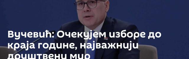 Вучевић: Очекујем изборе до краја године, најважнији друштвени мир