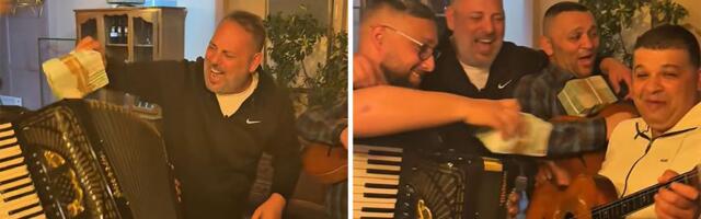 Harmonika zatrpana evrima, biznismen ne žali "cigle" para! Snimak Branka Babića zapalio mreže: "Ovaj osmeh..."