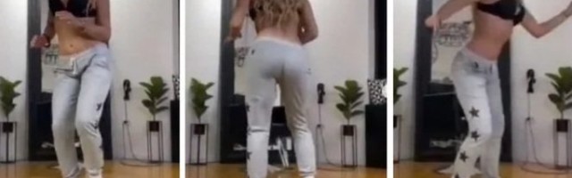 SKINULA SE, PA ZAMEŠALA! Milica samo u brusu i uskoj trenerci - uvijala kukovima, Šakira joj NIJE RAVNA! (VIDEO)