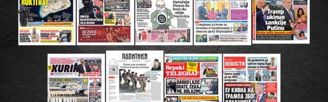 NASLOVNE STRANE SUTRAŠNJIH NOVINA: Prelistavanje štampe za subotu, 14. mart 2026. godine