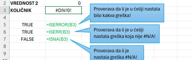 Upravljanje greškama u Excel izveštajima