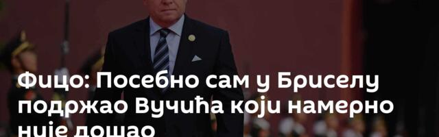 Фицо: Посебно сам у Бриселу подржао Вучића који намерно није дошао