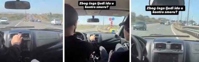 Imaju li mozga? Voze u suprotnom smeru i snimaju se, u pozadini "gruva" naša muzika  - Ljudi pobesneli, pljušte komentari (VIDEO)