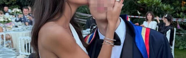 SIN EMINE JAHOVIĆ NA MATURI: Pevačica u beloj dugoj haljini, a on u odelu, objavila emotivne trenutke sa proslave  (FOTO)