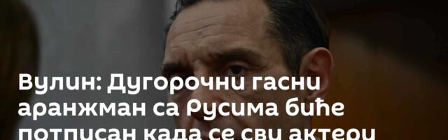 Вулин: Дугорочни гасни аранжман са Русима биће потписан када се сви актери усагласе