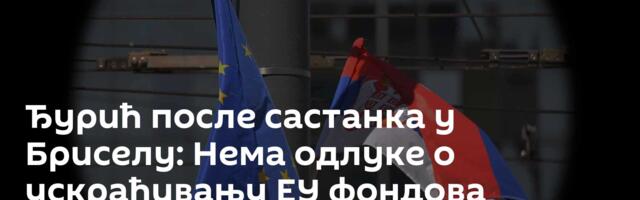 Ђурић после састанка у Бриселу: Нема одлуке о ускраћивању ЕУ фондова