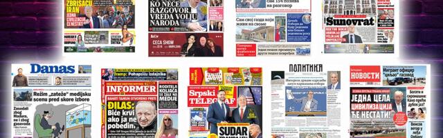 NASLOVNE STRANE SUTRAŠNJIH NOVINA: Prelistavanje štampe za sredu, 8. april 2026. godine
