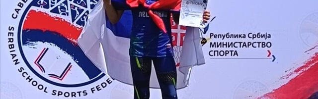 Viktor Kostić prvak Srbije u skoku u dalj među osnovcima