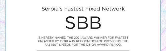 SBB: Ookla® sertifikat – zvanični dokaz da je naš internet najbrži u Srbiji