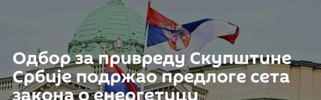 Одбор за привреду Скупштине Србије подржао предлоге сета закона о енергетици