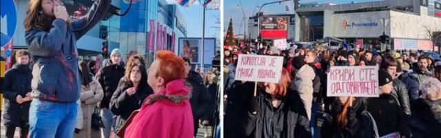 Protest studenata u NS: Blokirali raskrsnicu kod Promenade (FOTO)