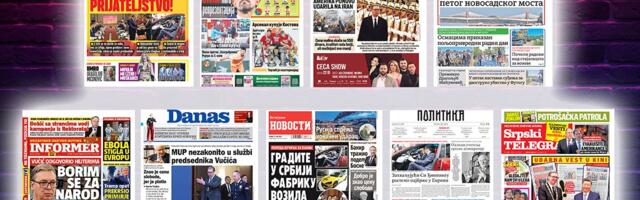 NASLOVNE STRANE SUTRAŠNJIH NOVINA: Prelistavanje štampe za sredu, 27. maj 2026. godine
