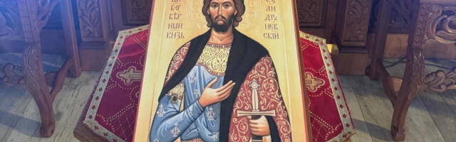 Мошти и застава Александра Невског у Кончареву код Јагодине