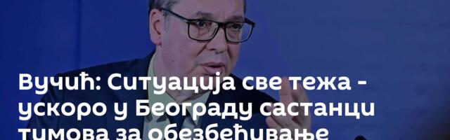 Вучић: Ситуација све тежа - ускоро у Београду састанци тимова за обезбеђивање резерви енергената