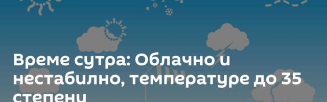 Време сутра: Облачно и нестабилно, температуре до 35 степени