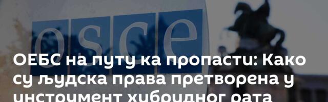 ОЕБС на путу ка пропасти: Како су људска права претворена у инструмент хибридног рата