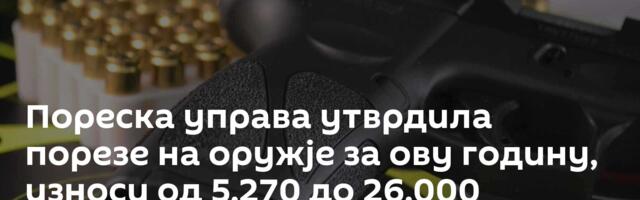 Пореска управа утврдила порезе на оружје за ову годину, износи од 5.270 до 26.000 динара