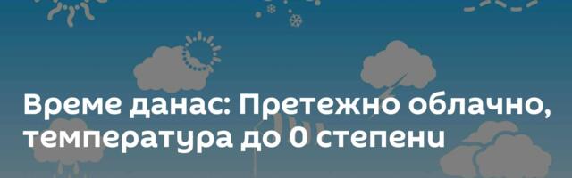 Време данас: Претежно облачно, температура до 0 степени