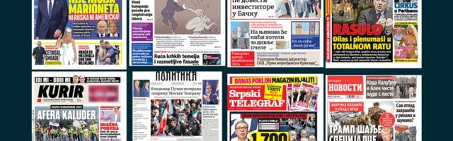 NASLOVNE STRANE SUTRAŠNJIH NOVINA: Prelistavanje štampe za utorak, 10. mart 2026. godine