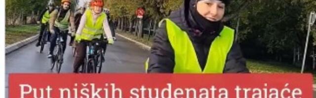 Studenti krenuli biciklima iz Niša u Novi Sad na veliki protest (VIDEO)
