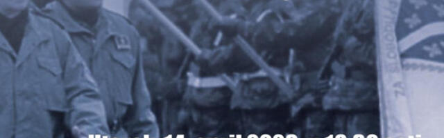 Прослава дана Армије БиХ уз лик злочинца на плакату