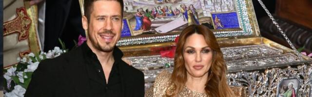 NOGE SU PRAZNE, ALI JE DUŠA PUNA: Bojana i Nikola Rokvić celivali Pojas Presvete Bogorodice (FOTO)