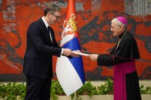 Вучић примио акредитиве новоименованих амбасадора Свете столице, Сирије и Грчке