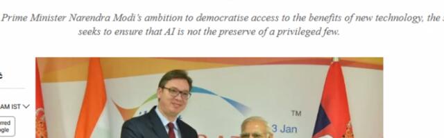 VEROVAO U NJIHOV POTENCIJAL KADA EVROPA NIJE! Tekst Aleksandra Vučiča u današnjem štampanom i online izdanju najčitanije novine u Indiji!