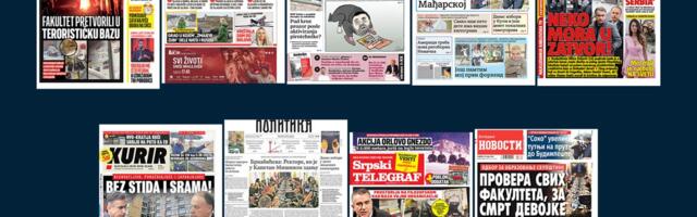 NASLOVNE STRANE SUTRAŠNJIH NOVINA: Prelistavanje štampe za nedelju, 29. mart 2026. godine